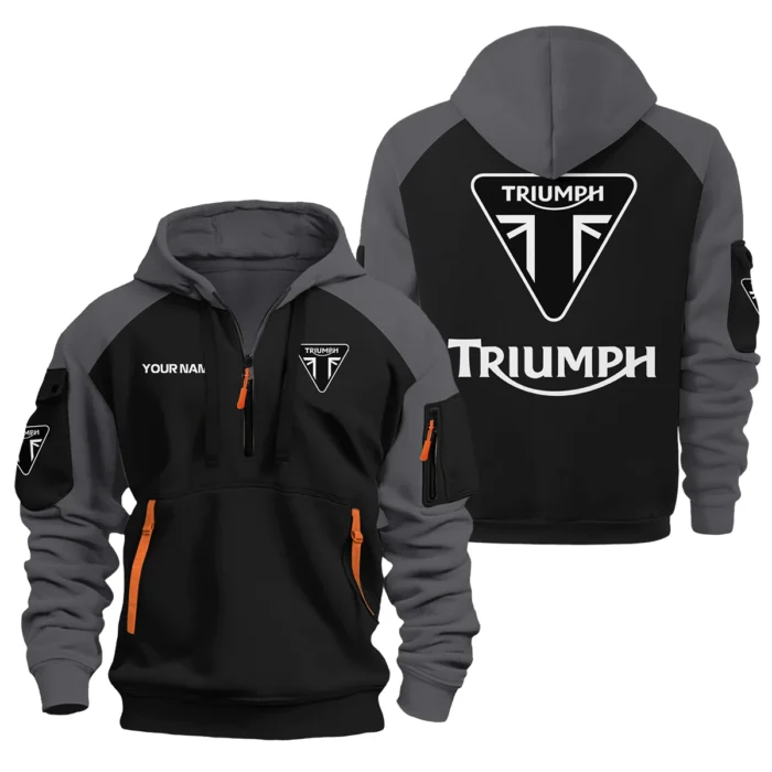 Triumph Hoodie Half Zipper Designed for True Fans QTVAMC121225A01TRI