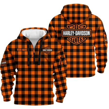 Harley-Davidson Motorcycle Hoodie Half Zip Quilted Waffle Gift Fan Love QTHD261225AHD5-HDFQW