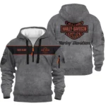 Harley-Davidson Motorcycle Hoodie Half Zip Quilted Waffle Gift Fan Love QTHD261225AHD6-HDFQW