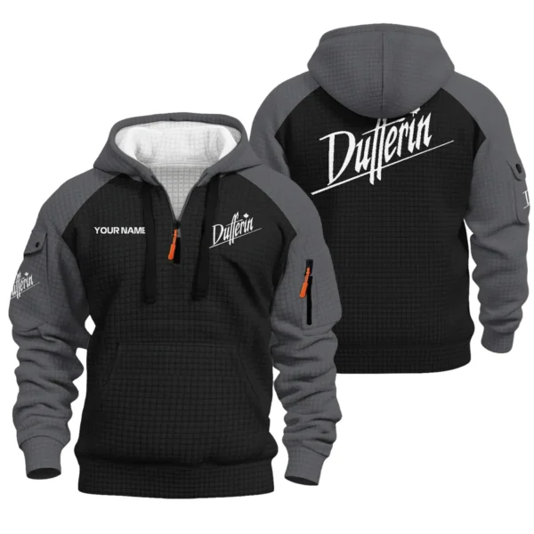 Dufferin Cues Hoodie Half Zip Quilted Waffle All Over Print For True Fans QTBL171225A2DFN