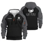 Lucasi Hoodie Half Zip Quilted Waffle All Over Print For True Fans QTBL171225A2LUC