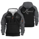 Meucci Hoodie Half Zip Quilted Waffle All Over Print For True Fans QTBL171225A2MEC