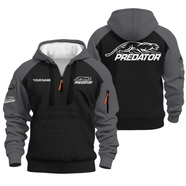 Predator Cues Hoodie Half Zip Quilted Waffle All Over Print For True Fans QTBL171225A2PRC