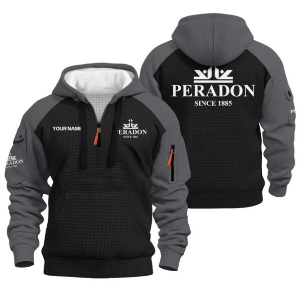 Peradon Hoodie Half Zip Quilted Waffle All Over Print For True Fans QTBL171225A2PRD