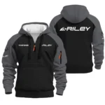 Riley Cues Hoodie Half Zip Quilted Waffle All Over Print For True Fans QTBL171225A2RLY