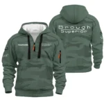 Brough Superior Hoodie Half Zip Quilted Waffle All Over Print For True Fans QTVAMC121225A02BRO