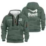 Buell Motorcycles Hoodie Half Zip Quilted Waffle All Over Print For True Fans QTVAMC121225A02BUE