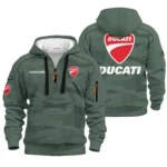 Ducati Hoodie Half Zip Quilted Waffle All Over Print For True Fans QTVAMC121225A02DUC