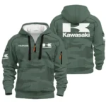 Kawasaki Hoodie Half Zip Quilted Waffle All Over Print For True Fans QTVAMC121225A02KAW