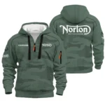 Norton Motorcycles Hoodie Half Zip Quilted Waffle All Over Print For True Fans QTVAMC121225A02NOR