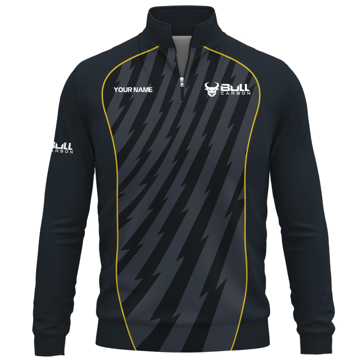 Bull Carbon All Over Prints- Personalized Quarter Zip Sweatshirt QTBLA011125A1BLC-QTZ - Image 2