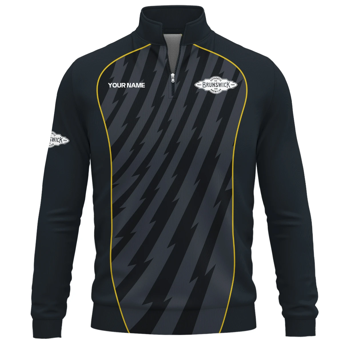 Brunswick Billiards All Over Prints- Personalized Quarter Zip Sweatshirt QTBLA011125A1BRW-QTZ - Image 2