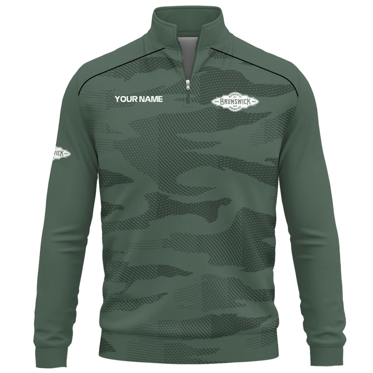 Brunswick Billiards All Over Prints- Personalized Quarter Zip Sweatshirt QTBLA041125A1BRW-QTZ - Image 2