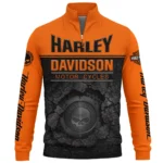 Harley-Davidson Motorcycle Inspired Fan Logo Quarter-Zip Sweatshirt QTHD020725A2-QTZ