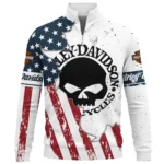 Harley-Davidson Motorcycle Inspired Fan Logo Quarter-Zip Sweatshirt QTHD020725A3-QTZ