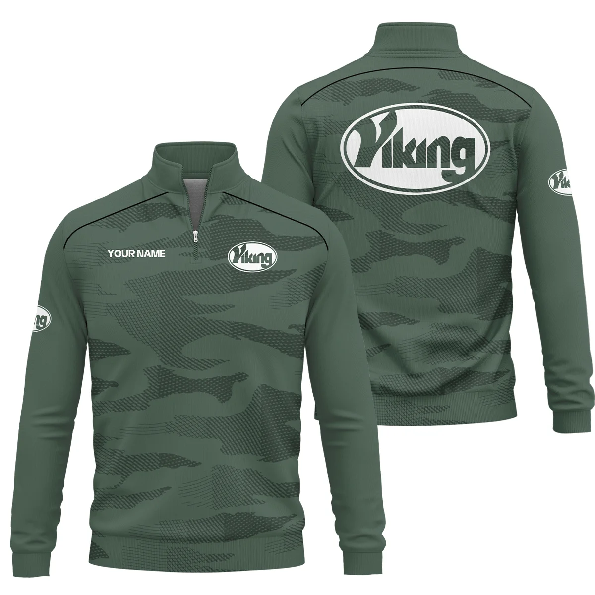 Viking Cues All Over Prints- Personalized Quarter Zip Sweatshirt QTBLA041125A1VKG-QTZ