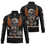 Harley-Davidson Motorcycle Inspired Fan Logo Quarter-Zip Sweatshirt QTHD250725BB2-QTZ