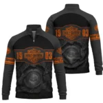 Harley-Davidson Motorcycle Inspired Fan Logo Quarter-Zip Sweatshirt QTHD250725BB4-QTZ