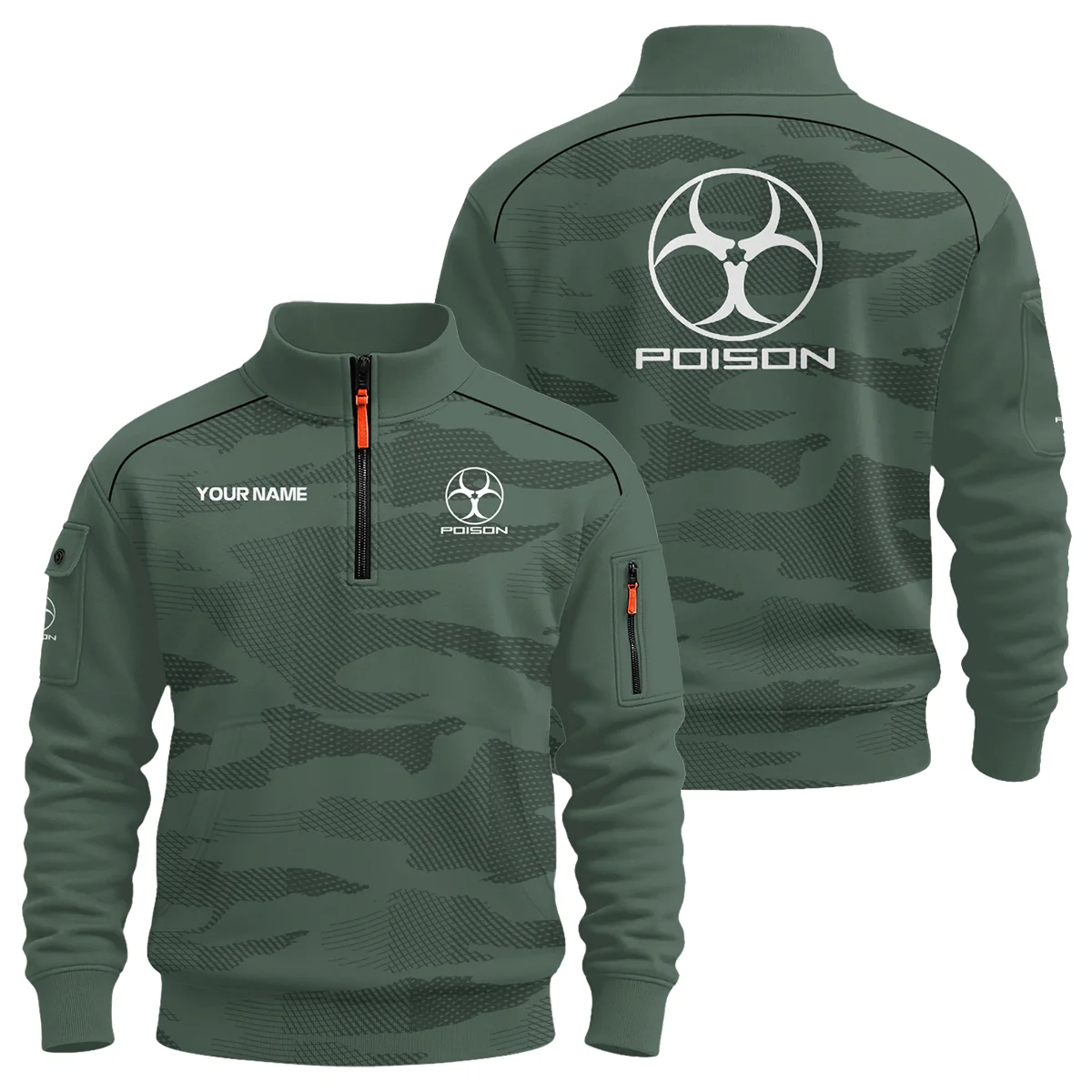 Poison Cues All Over Prints- Personalized Sweatshirt Zipper QTBLA041125A1PSN-SHZ
