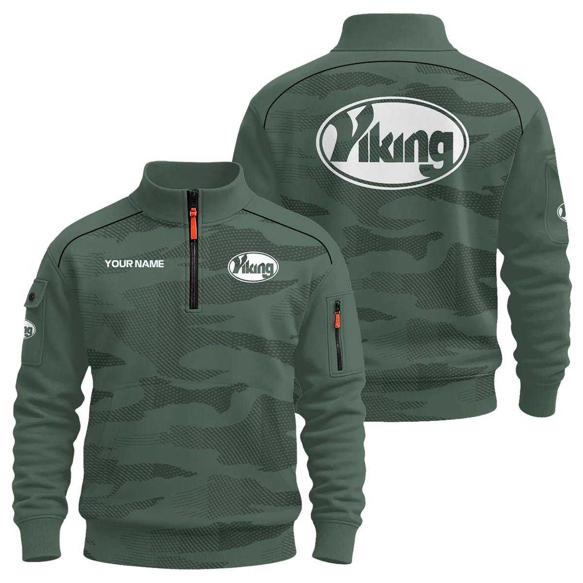 Viking Cues All Over Prints- Personalized Sweatshirt Zipper QTBLA041125A1VKG-SHZ