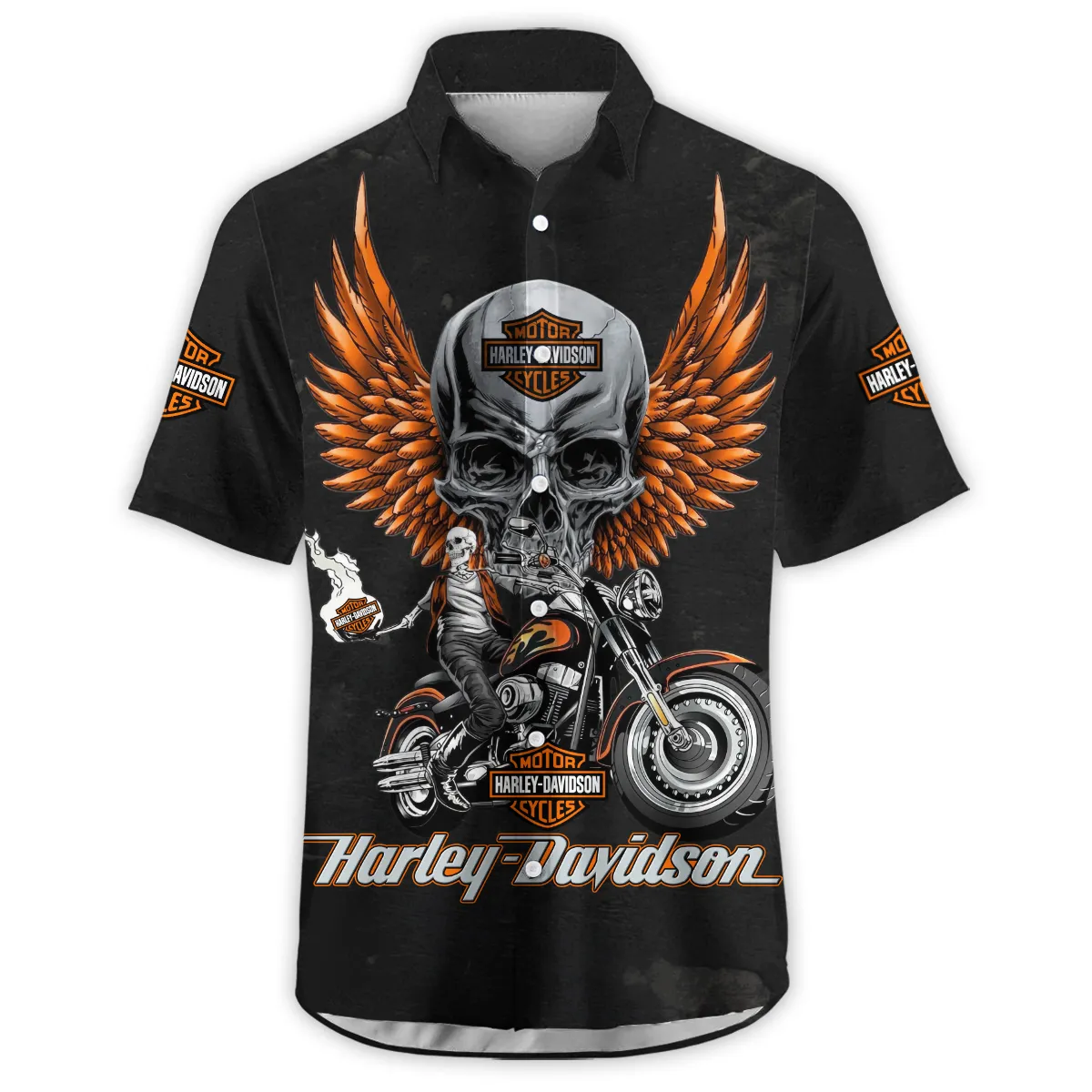 Harley-Davidson Motorcycle Inspired Fan Logo Hawaiian Shirt QTHD250725BB2-HW - Image 2