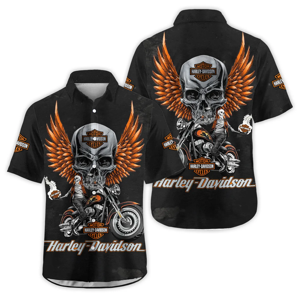 Harley-Davidson Motorcycle Inspired Fan Logo Hawaiian Shirt QTHD250725BB2-HW
