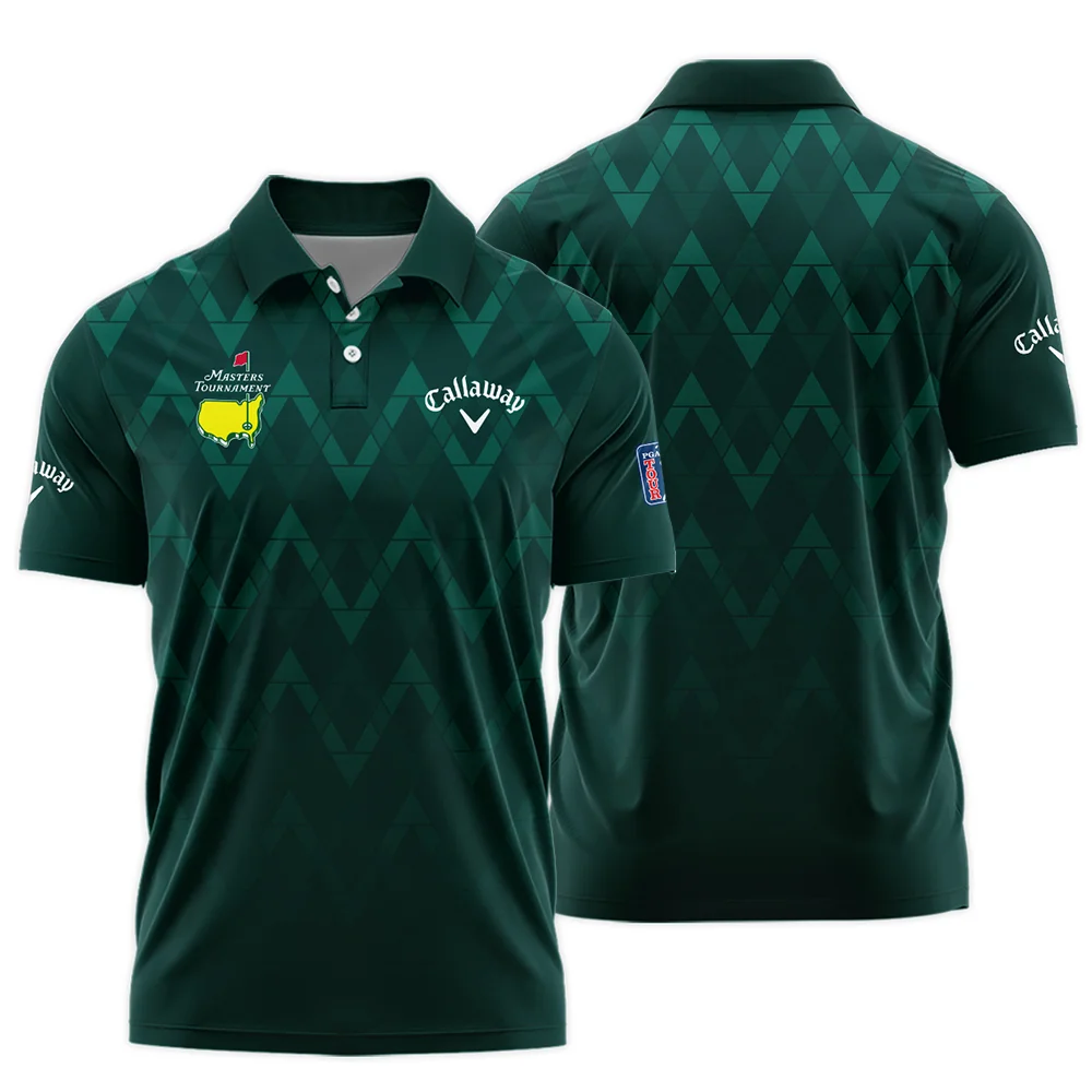 Abstract Dark Green Zigzag Background Masters Tournament Callaway Polo Shirt Style Classic Polo Shirt For Men
