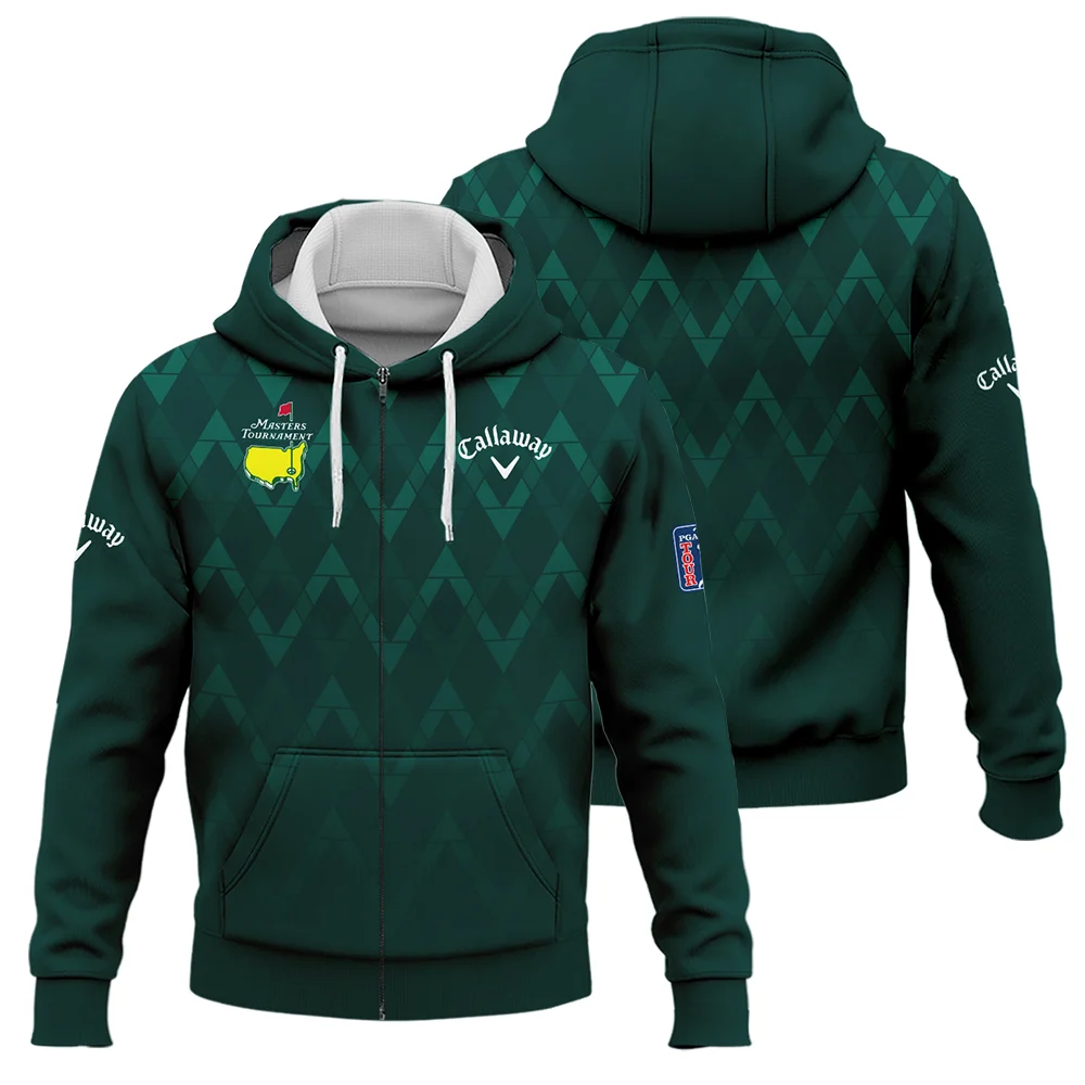 Abstract Dark Green Zigzag Background Masters Tournament Callaway Zipper Hoodie Shirt Style Classic Zipper Hoodie Shirt