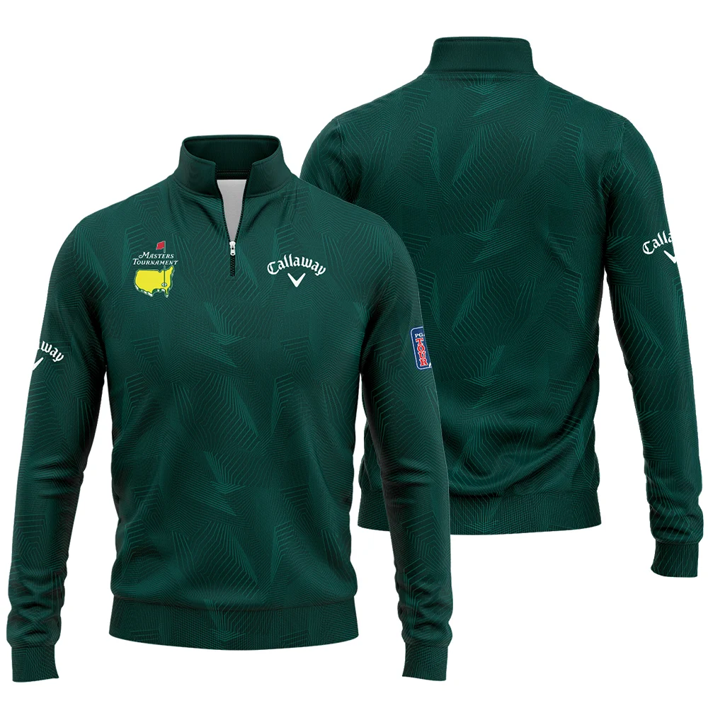 Abstract Pattern Lines Forest Green Masters Tournament Callaway Quarter Zip Sweatshirt Style Classic Quarter Zip Sweatshirt - Image 3