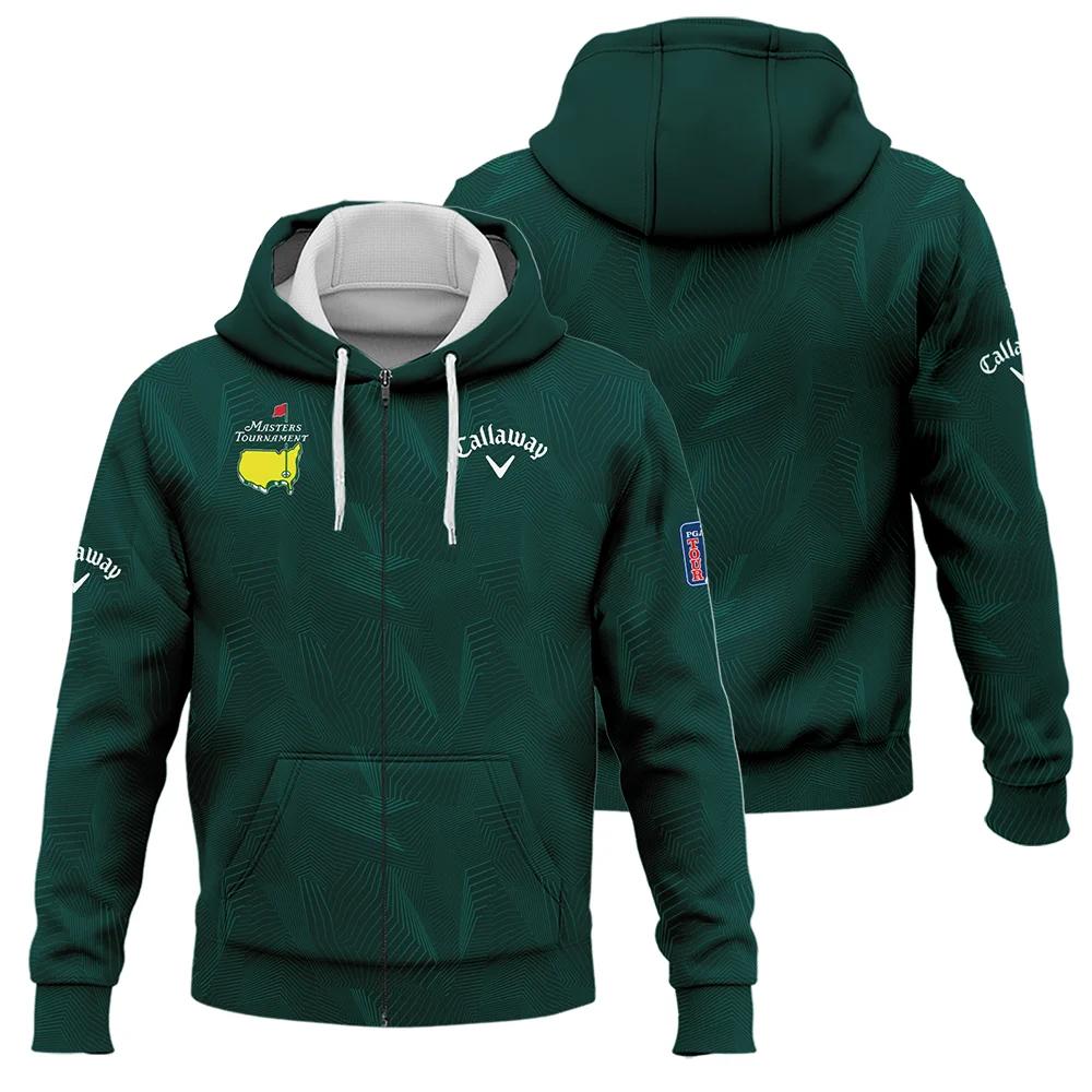 Abstract Pattern Lines Forest Green Masters Tournament Callaway Zipper Hoodie Shirt Style Classic Zipper Hoodie Shirt - Image 3
