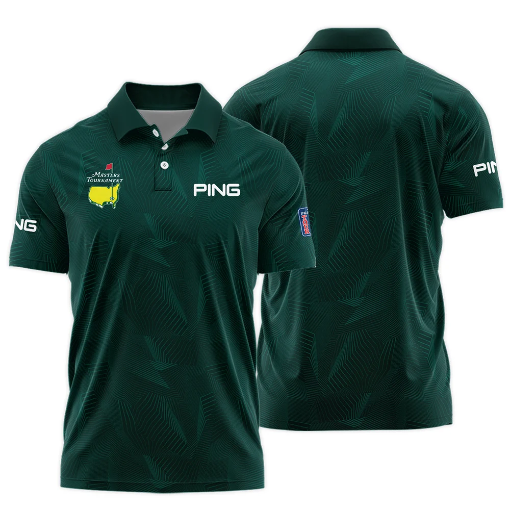 Abstract Pattern Lines Forest Green Masters Tournament Ping Polo Shirt Style Classic Polo Shirt For Men - Image 3