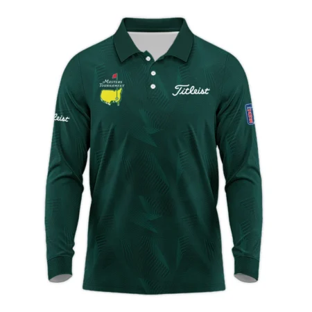 Abstract Pattern Lines Forest Green Masters Tournament Titleist Long Polo Shirt Style Classic Long Polo Shirt For Men