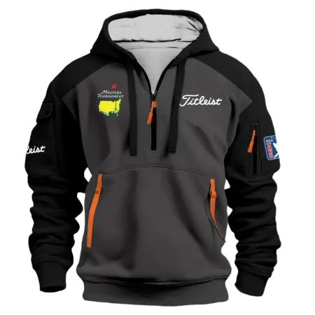 Black Masters Tournament Titleist Logo Hoodie Half Zipper Shirt All Over Prints Gift For Fans HOMT2702TU1TLHDF-BLA