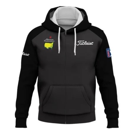 Black Masters Tournament Titleist Logo Zipper Hoodie Shirt All Over Prints Gift For Fans HOMT2702TU1TLZHD-BLA