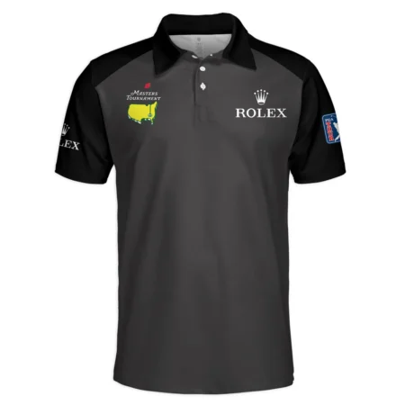 Black Rolex Masters Tournament Logo Polo Shirt All Over Prints Gift For Fans HOMT2702TU1ROXPL-BLA