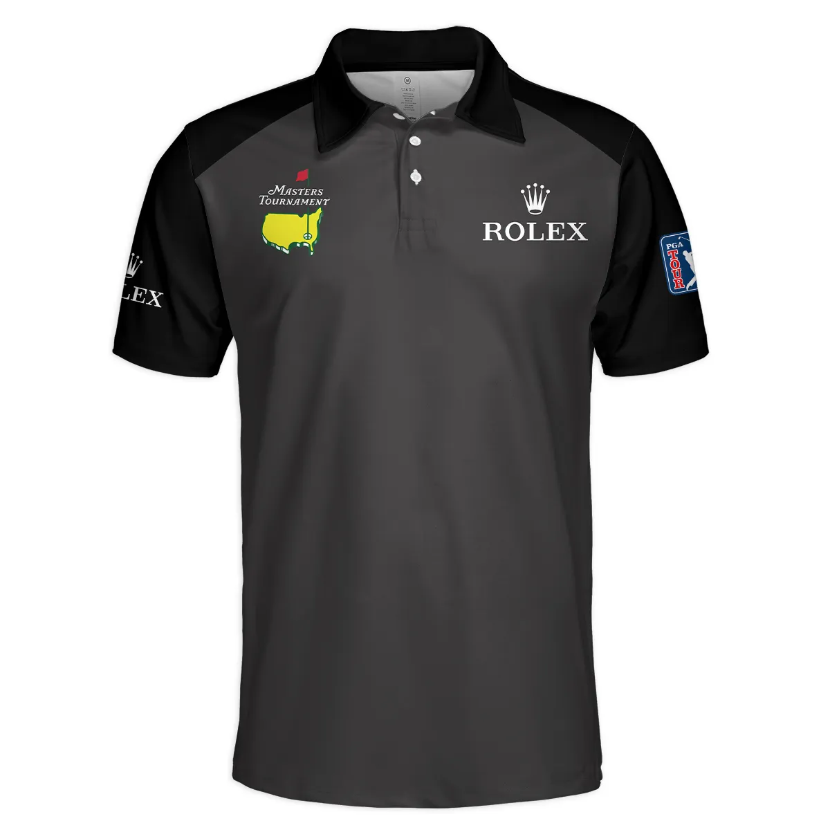 Black Rolex Masters Tournament Logo Polo Shirt All Over Prints Gift For Fans HOMT2702TU1ROXPL-BLA
