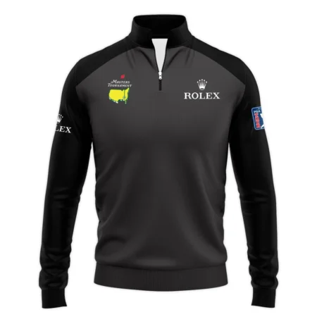 Black Rolex Masters Tournament Logo Quarter Zip Sweatshirt All Over Prints Gift For Fans HOMT2702TU1ROXQTJ-BLA