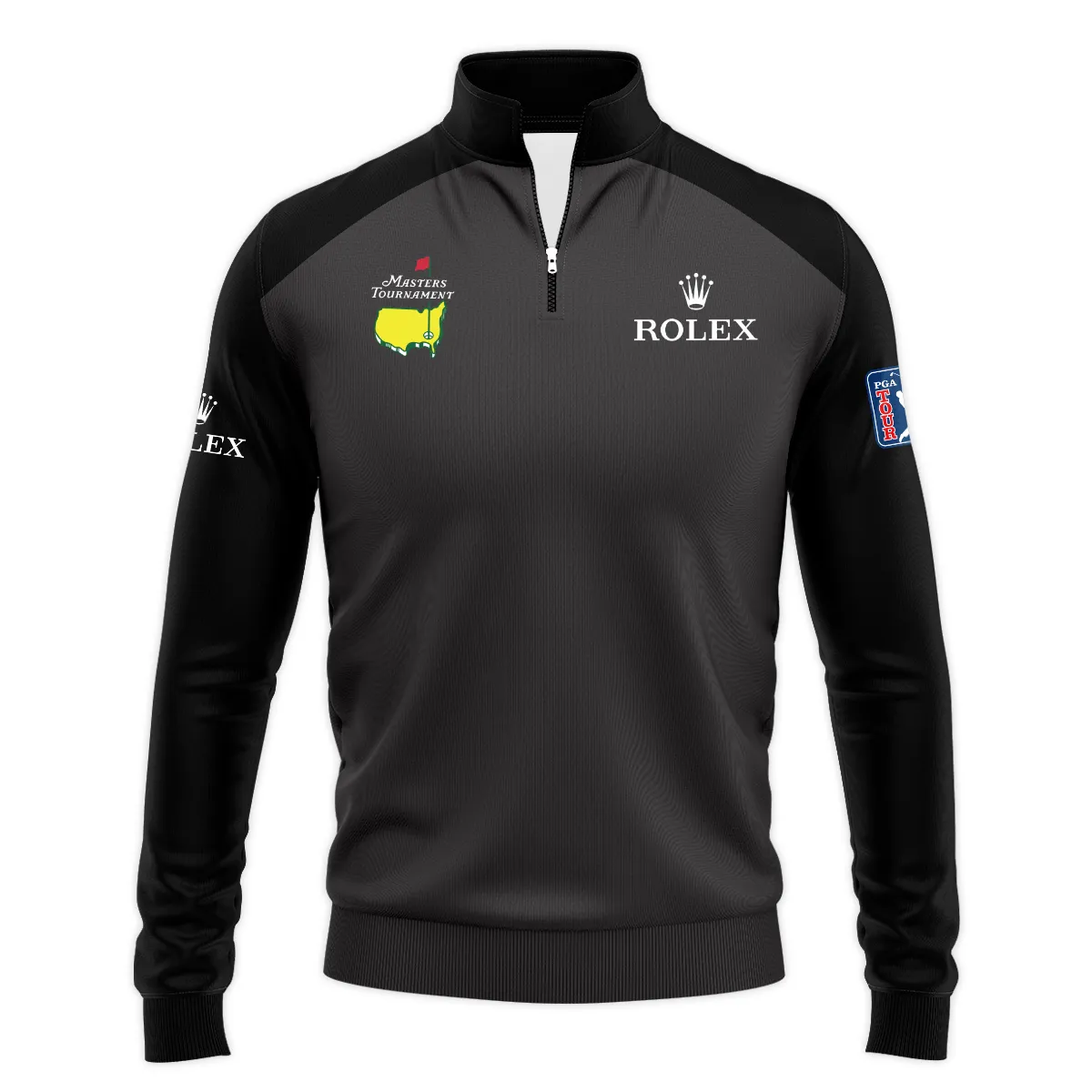 Black Rolex Masters Tournament Logo Quarter Zip Sweatshirt All Over Prints Gift For Fans HOMT2702TU1ROXQTJ-BLA