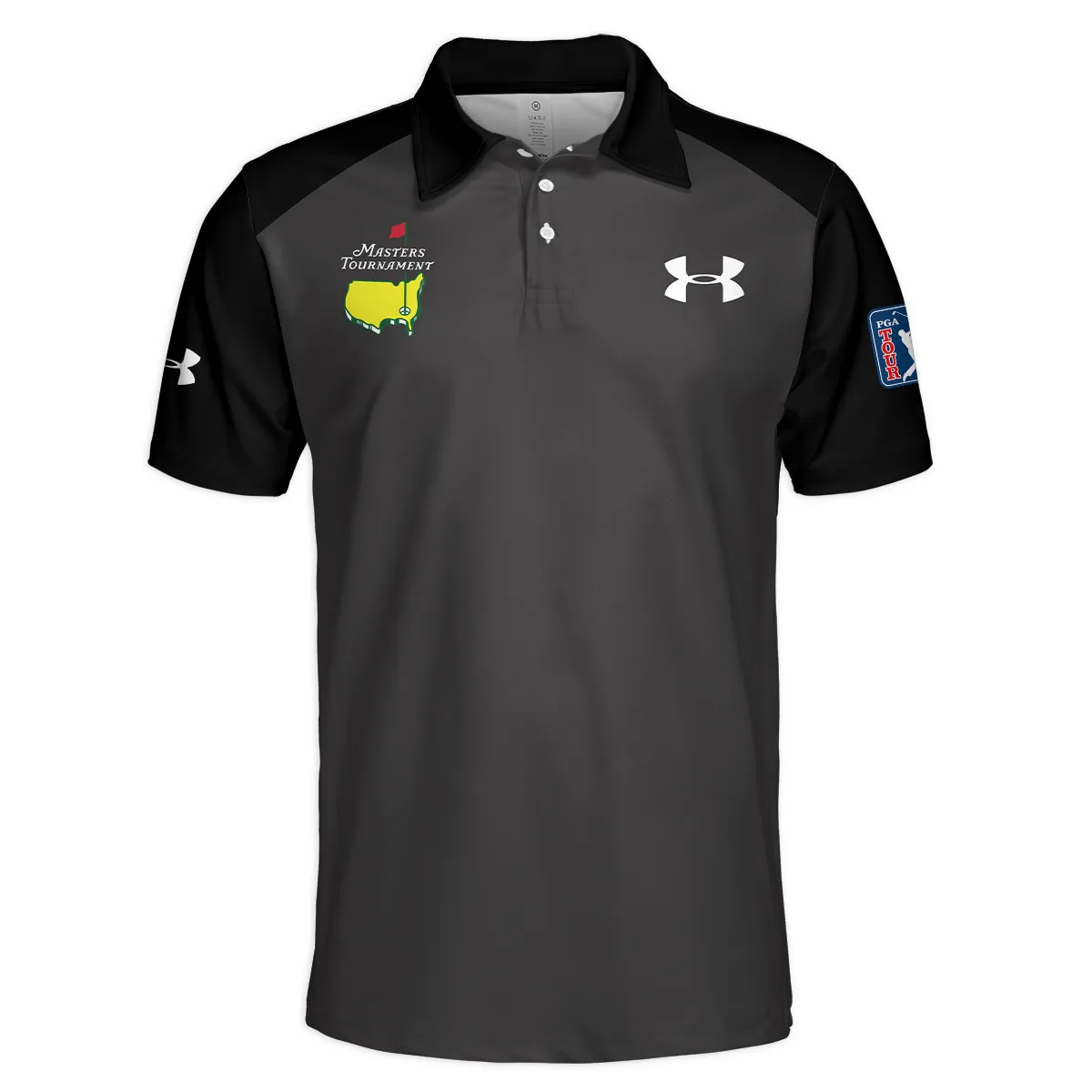 Black Under Armour Masters Tournament Logo Polo Shirt All Over Prints Gift For Fans HOMT2702TU1UAPL-BLA
