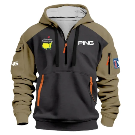 Brown Ping Masters Tournament Logo Hoodie Half Zipper Shirt All Over Prints Gift For Fans HOMT2702TU1PIHDF-BRO