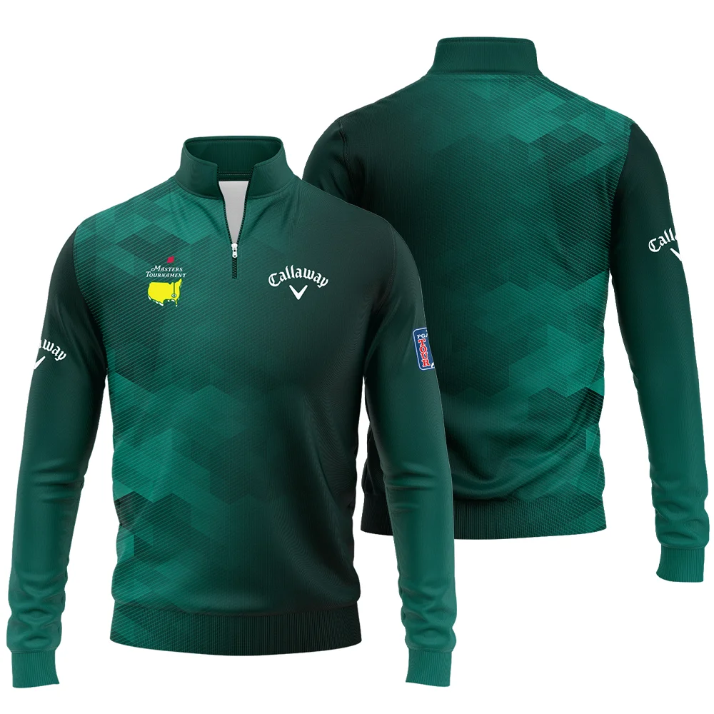 Callaway Golf Sport Dark Green Gradient Abstract Background Masters Tournament Quarter Zip Sweatshirt Style Classic Quarter Zip Sweatshirt - Image 3
