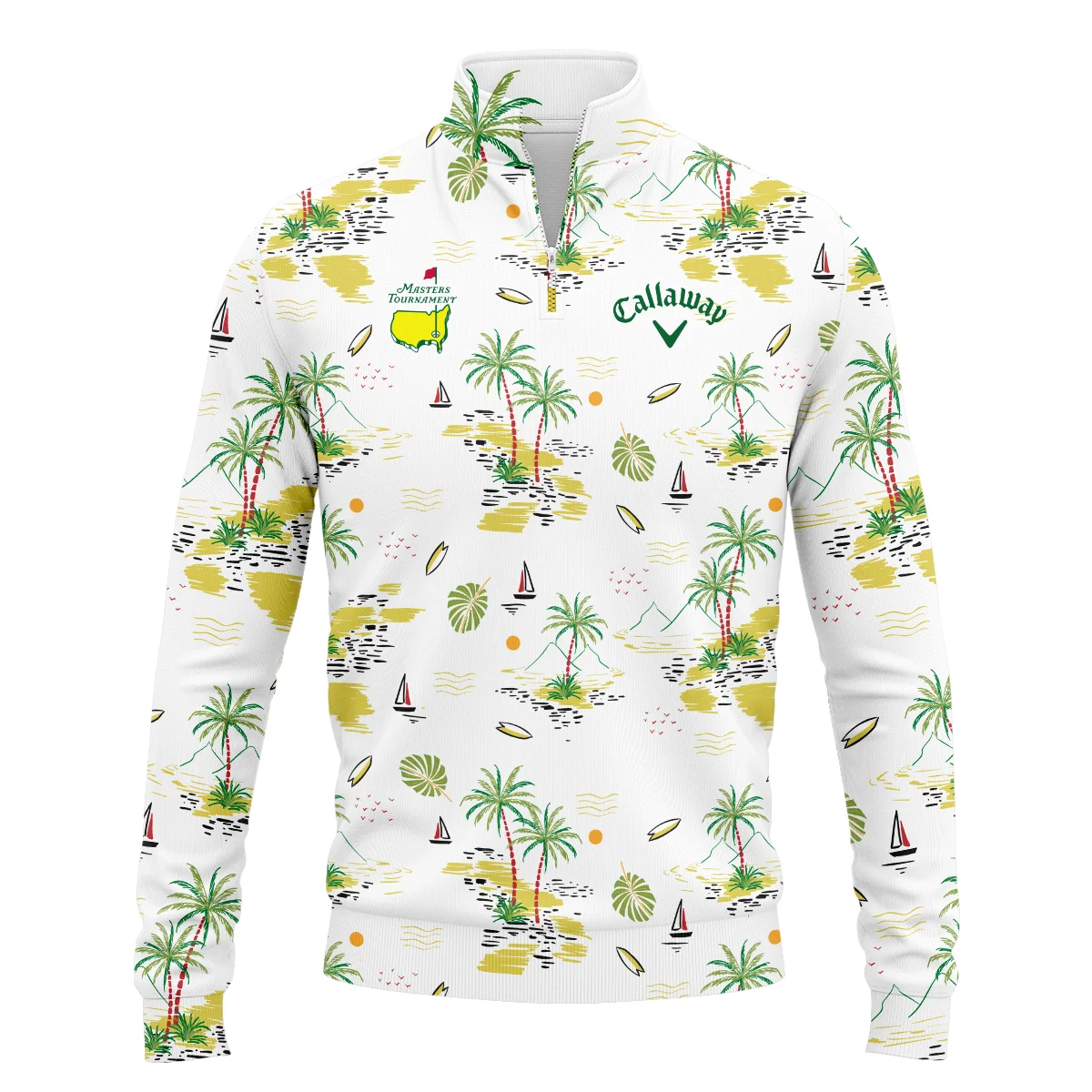Callaway Landscape With Palm Trees Beach And Oceann Masters Tournament Quarter Zip Sweatshirt Style Classic Quarter Zip Sweatshirt