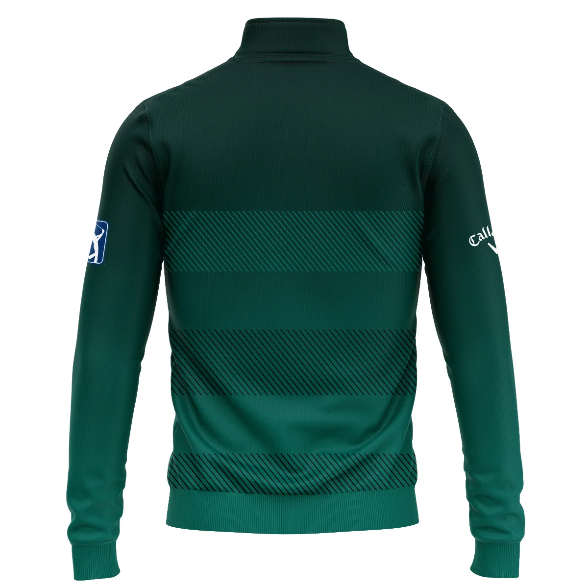 Callaway Masters Tournament Dark Green Gradient Stripes Pattern Golf Sport Quarter Zip Sweatshirt Style Classic Quarter Zip Sweatshirt - Image 2