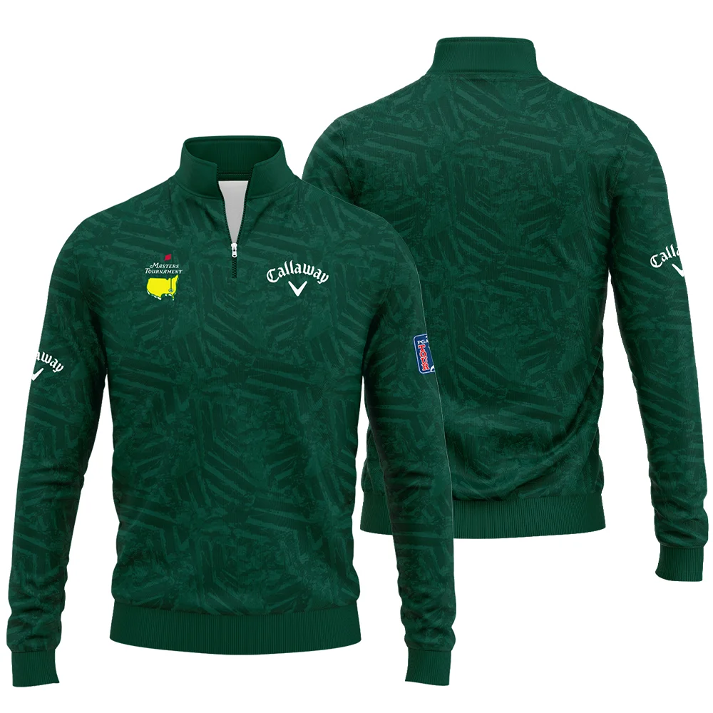 Callaway Masters Tournament Green Stratches Seamless Pattern Quarter Zip Sweatshirt Style Classic Quarter Zip Sweatshirt - Image 3