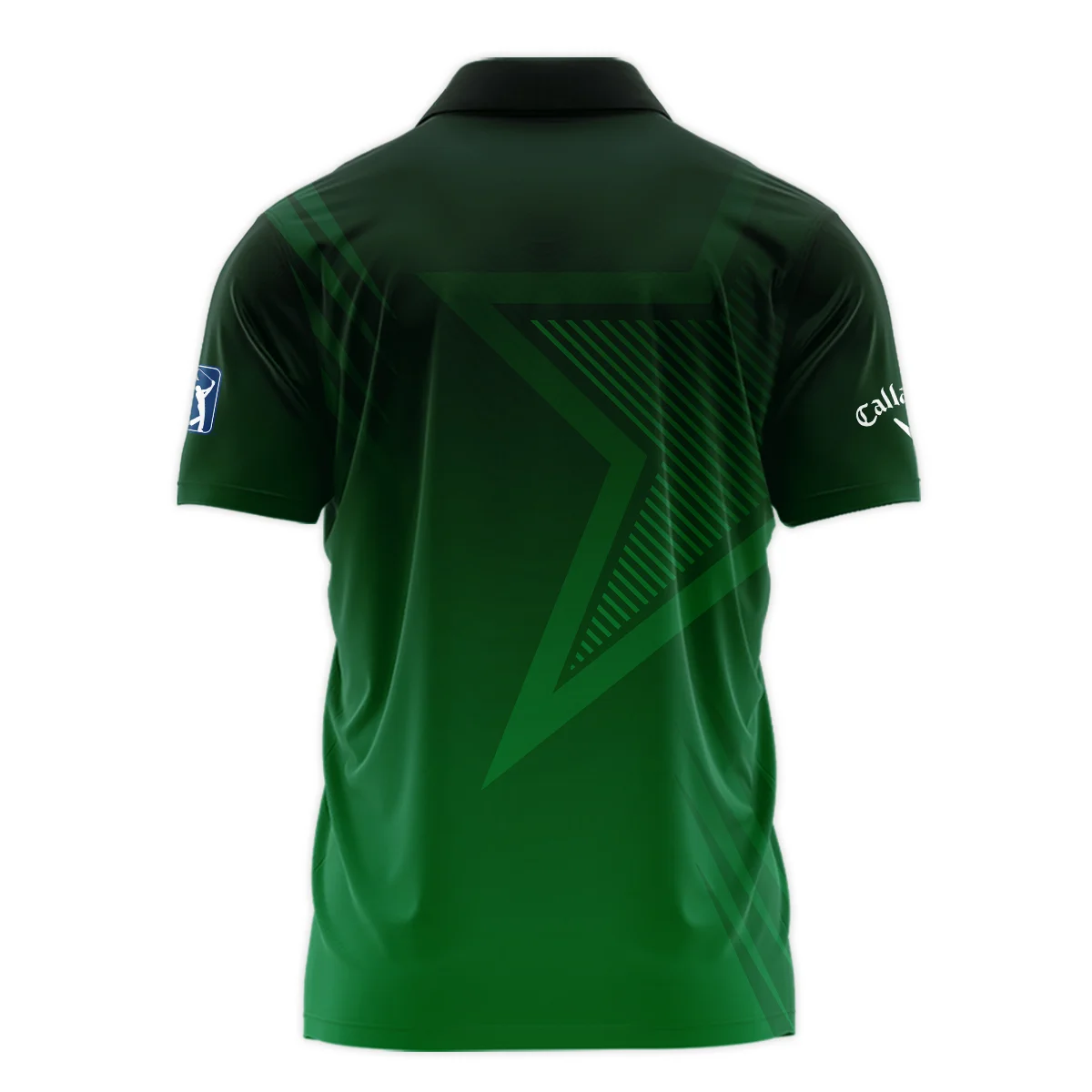 Callaway Masters Tournament Polo Shirt Dark Green Gradient Star Pattern Golf Sports Polo Shirt For Men - Image 2
