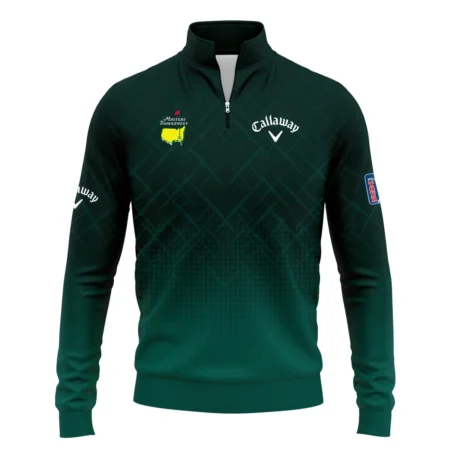 Callaway Masters Tournament Sport Jersey Pattern Dark Green Quarter Zip Sweatshirt Style Classic Quarter Zip Sweatshirt