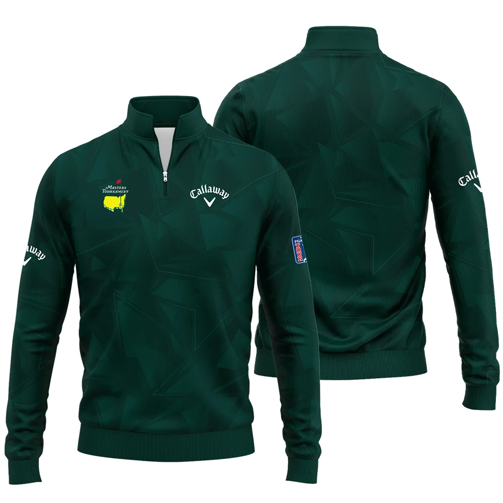 Dark Green Abstract Sport Masters Tournament Callaway Quarter Zip Sweatshirt Style Classic Quarter Zip Sweatshirt - Image 3