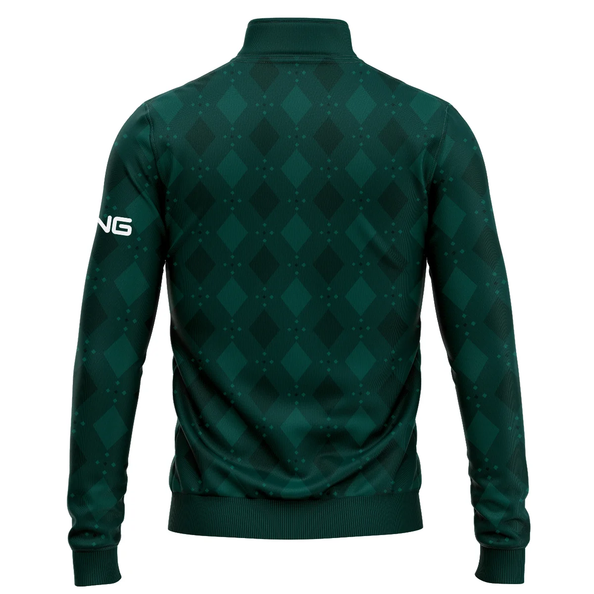 Dark Green Argyle Plaid Pattern Golf Masters Tournament Ping Quarter Zip Sweatshirt Style Classic Quarter Zip Sweatshirt - Image 2