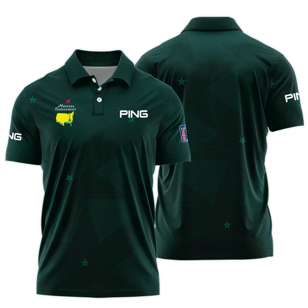 Dark Green Background Masters Tournament Ping Polo Shirt Style Classic Polo Shirt For Men - Image 3