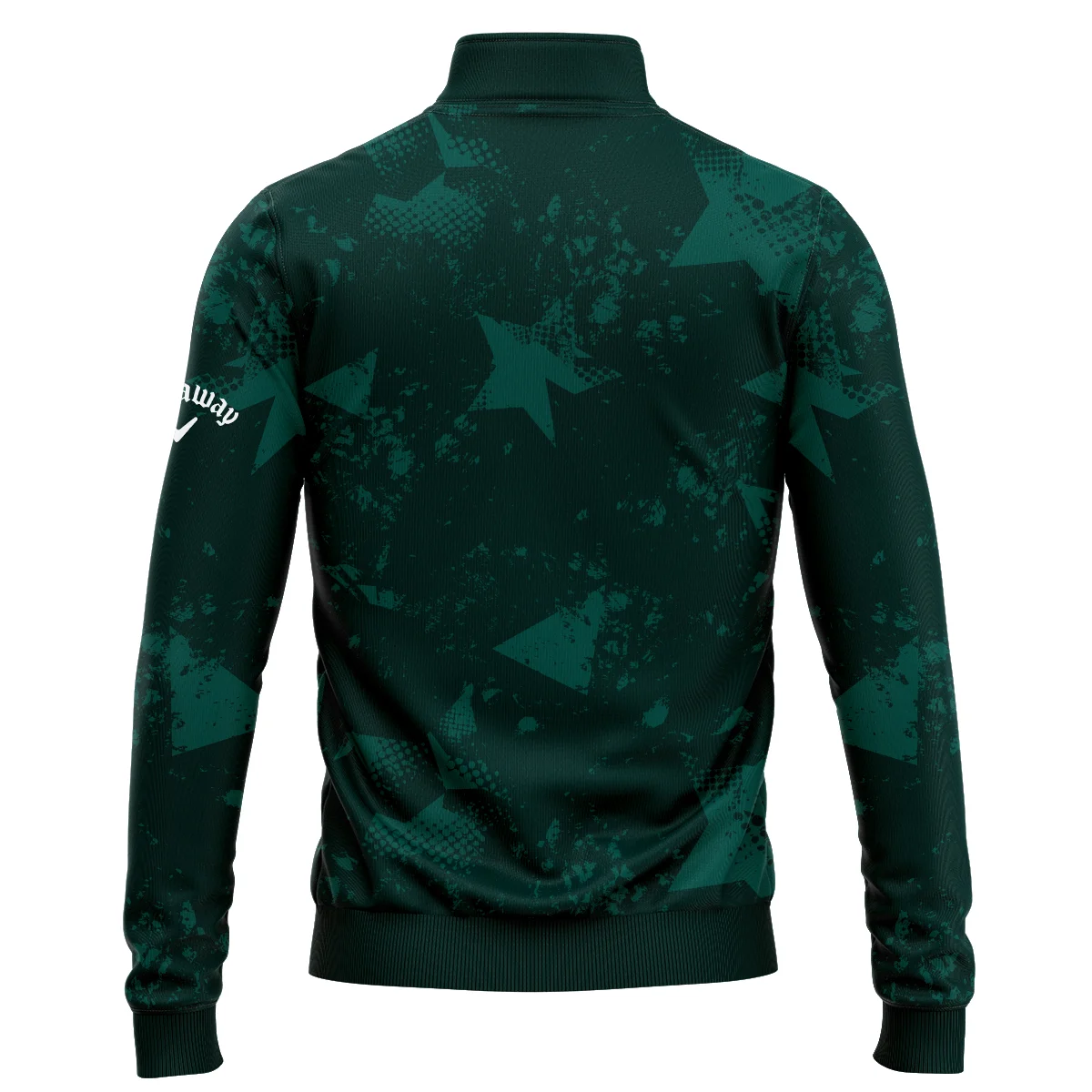 Dark Green Grunge Stars Pattern Golf Masters Tournament Callaway Quarter Zip Sweatshirt Style Classic Quarter Zip Sweatshirt - Image 2